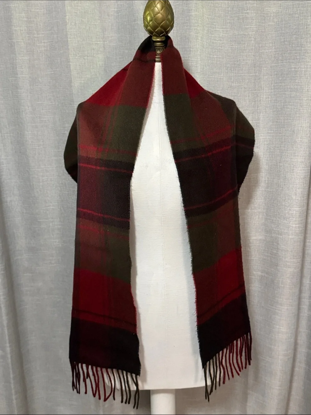 FREE WITH $25 PURCHASE-Plaid Scarf-Unisex-Red/Olive/Black